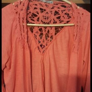 Pink Cropped Cardigan